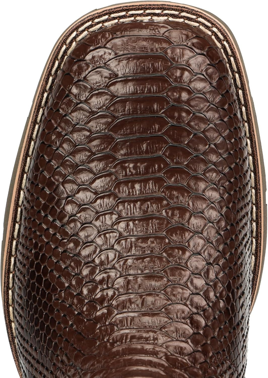 image:imageLumeheel Cowboy Boots for Men Western Mens Boots with Classic Embroidered Slip on Square Toe Boots Slip Resistant Country Boots Chunky Heel Ankle Durable Short Boots for Spring FallAlligator Brown