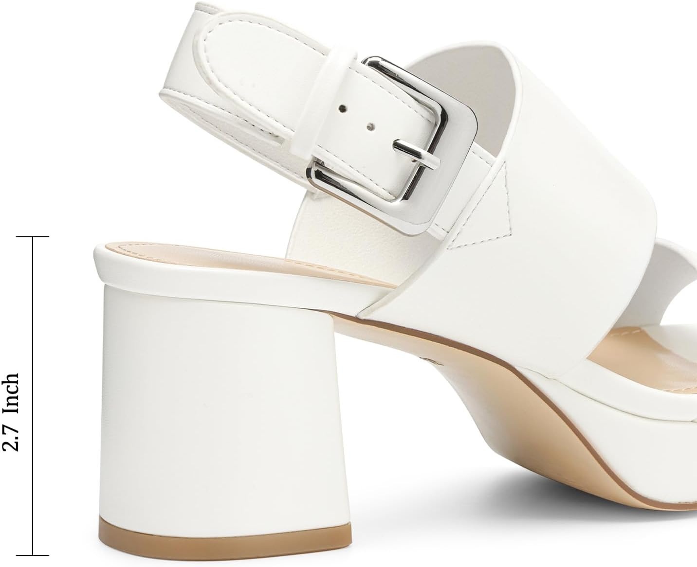image:imageLumeheel Womens Platform Sandals Block Heel Ankle Strap Dressy High Heels for Daily Party amp Prom Comfortable Chunky Heel Open Toe ShoesWhite