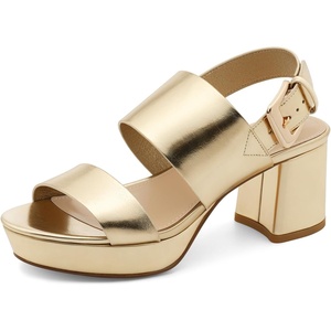 image:imageLumeheel Womens Platform Sandals Block Heel  Ankle Strap Dressy High Heels for Daily Party amp Prom Comfortable Chunky Heel Open Toe ShoesMetallic Gold