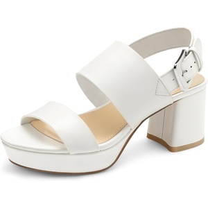 image:imageLumeheel Womens Platform Sandals Block Heel  Ankle Strap Dressy High Heels for Daily Party amp Prom Comfortable Chunky Heel Open Toe ShoesWhite
